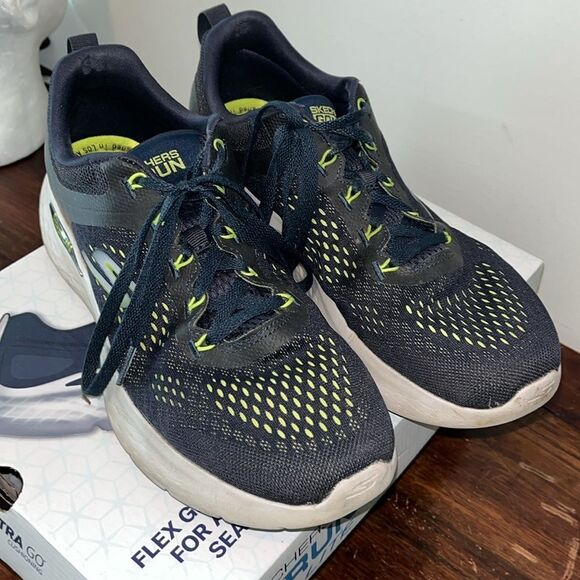 Sketchers Blue Go Run Lite tennis shoes walking mens size 10.5 10 1/2 used worn - Picture 3 of 7